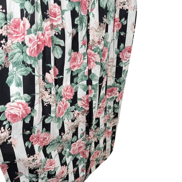 Vintage Anthony Richards House Dress Mumu Small Pink Floral Striped - Picture 8 of 8